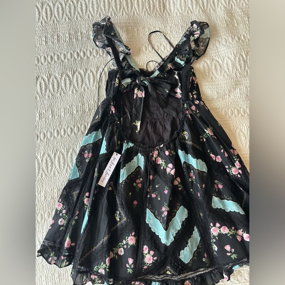 For Love & Lemons Mini Ruffle Lace Floral Dress - Picture 3 of 4